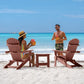 Algherohein Folding Adirondack Chair Set of 2 Wood Outdoor Patio Furniture