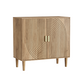 Smuxee Modern Wooden Bathroom Storage Cabinet with Carved Doors & Shelves, Freestanding Bathroom Storage Organizer,Walnut