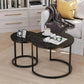 Semiocthome Modern Round Nesting Coffee Table Set,End Table Metal Frame for Living Room