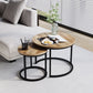Semiocthome Modern Round Nesting Coffee Table Set,End Table Metal Frame for Living Room