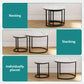 Semiocthome Modern Nesting Coffee Table Set,End Table for Living Room, 23.6" W, White,Marble Pattern