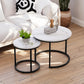Semiocthome Modern Round Nesting Coffee Table Set,End Table Metal Frame for Living Room