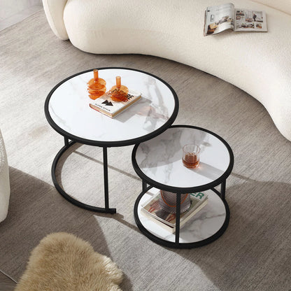 Smart FENDEE Modern Wood Nesting Coffee Table