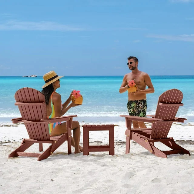Smuxee Folding Adirondack Chair Sets of 2, Wood Chair for Outdoor Patio