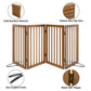 Smart FENDEE Bamboo Dog Gate Freestanding Pet Gate with 2 Support Feet for Doorways,Walnut,24"H,4 Panel