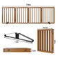 Smart FENDEE Bamboo Dog Gate Freestanding Pet Gate with 2 Support Feet for Doorways,Walnut,24"H,4 Panel