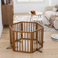 Smart FENDEE Bamboo Dog Gate Freestanding Pet Gate with 2 Support Feet for Doorways,Walnut,24"H,6 Panel