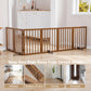 Smart FENDEE Bamboo Dog Gate Freestanding Pet Gate with 2 Support Feet for Doorways,Walnut,24"H,6 Panel