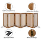 Smart FENDEE Bamboo Dog Gate Freestanding Pet Gate with 2 Support Feet for Doorways,Walnut,24"H,6 Panel