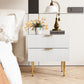 Smart FENDEE Modern Nightstands with 2 Wave Fluted Drawer Wood Bedside Table for Bedroom