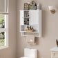 Semiocthome Bathroom Medicine Cabinet with Towel Bar and 3 Shelves Over Toilet Storage, White