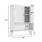 Semiocthome Bathroom Medicine Cabinet with Towel Bar and 3 Shelves Over Toilet Storage, White