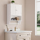 Semiocthome Bathroom Medicine Cabinet with Towel Bar and 3 Shelves Over Toilet Storage, White