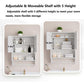 Semiocthome Bathroom Medicine Cabinet with Towel Bar and 3 Shelves Over Toilet Storage, White