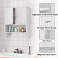Semiocthome Bathroom Medicine Cabinet with Towel Bar and 3 Shelves Over Toilet Storage, White