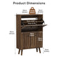 Semiocthome 23.6" Shoe Cabinet with 2 Flip Drawers, Farmhouse Shoe Rack for Entryway ,Walnut