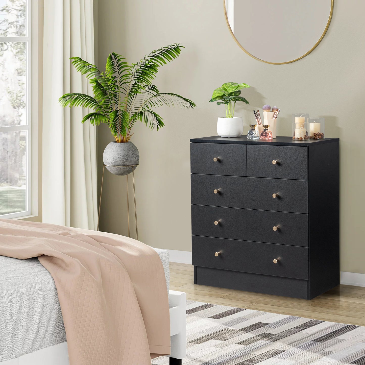 Algherohein Wood Small Dressers with Drawer for Bedroom,Modern Drawers Storage Cabinet