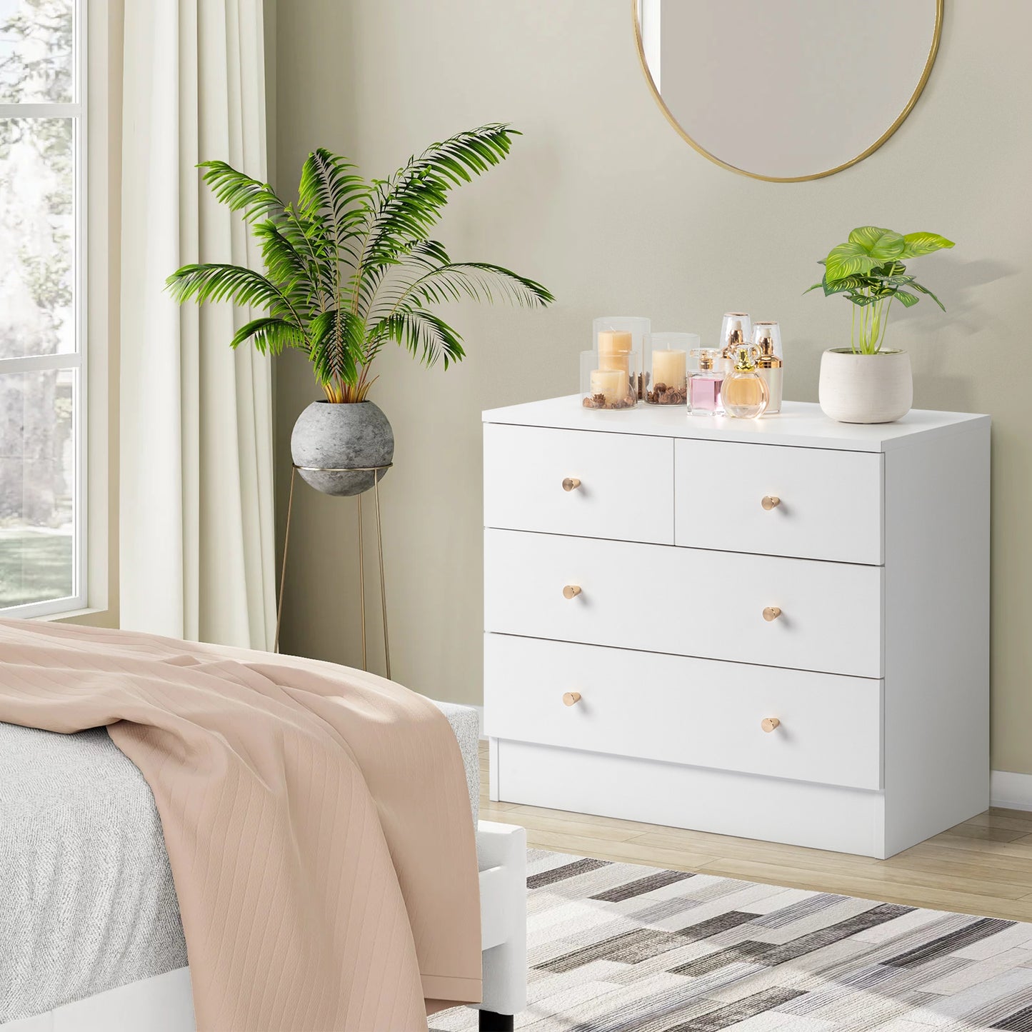 Algherohein Wood Small Dressers with Drawer for Bedroom,Modern Drawers Storage Cabinet