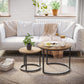 Algherohein Round Nesting Coffee Table Modern Set of 2 for Living Room