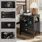 Semiocthome Modern Nightstand with 2 Drawer,Bedside Table ,Black