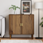 Algherohein Accent Cabinet with Storage, Bathroom Storage Organizer Sideboard Cabinets,TV Stand Coffee Bar for Living Room,Walnut