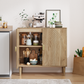 Algherohein Accent Cabinet with Storage, Bathroom Storage Organizer Sideboard Cabinets,TV Stand Coffee Bar for Living Room,Walnut