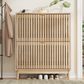 Algherohein 16-20 Pairs Shoe Storage Cabinet with Flip-Down Drawers,Freestanding Entryway Slim Shoe Cabinet, Walnut