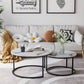 Semiocthome Modern Round Nesting Coffee Table Set,End Table Metal Frame for Living Room