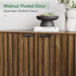 Smart FENDEE Sideboard Cabinet, Wood Storage Cabinet with 1 Adjustable Shelf, Brown