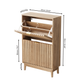 Semiocthome 23.6" Modern Shoe Cabinet, Shoe Storage Cabinet with 2 Flip Drawers for Entryway, Natural