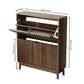 Semiocthome 31.5" Modern Shoe Cabinet, Shoe Storage Cabinet with 2 Flip Drawers for Entryway, Walnut