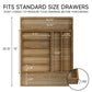 Semiocthome Acacia Wood Silverware Organizer Expandable Storage Drawer Organizer for Kitchen,9 Slot