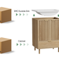 Semiocthome 24" Bathroom Vanity with Sink, Storage Cabinet with Drawers and 2 Fluted Doors, Natural