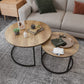 Smuxee Modern Round Wood Nesting Coffee Table Set,End Table for Living Room
