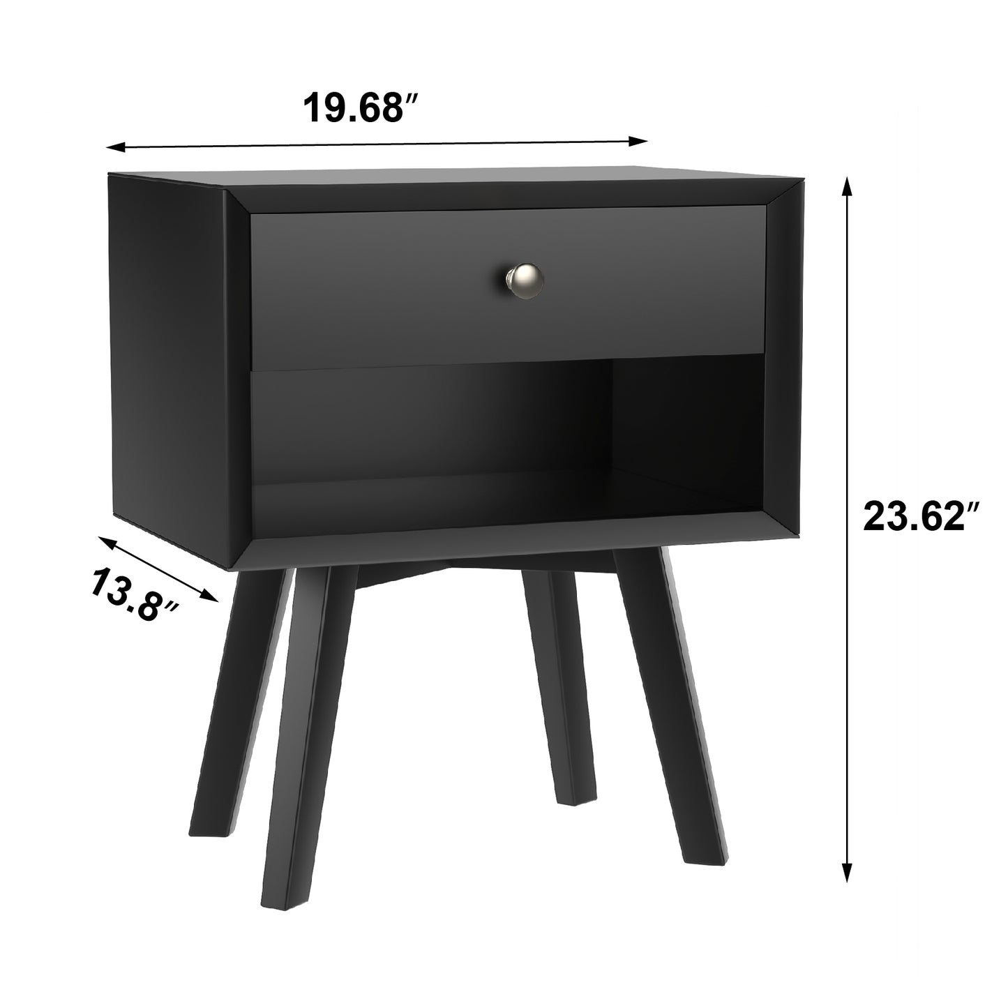 Semiocthome Mid Century Modern Nightstand Wood Bed Side Table for Bedroom
