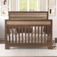 Semiocthome Certified Baby Safe Crib, Pine Solid Wood, Non-Toxic Finish, Brown