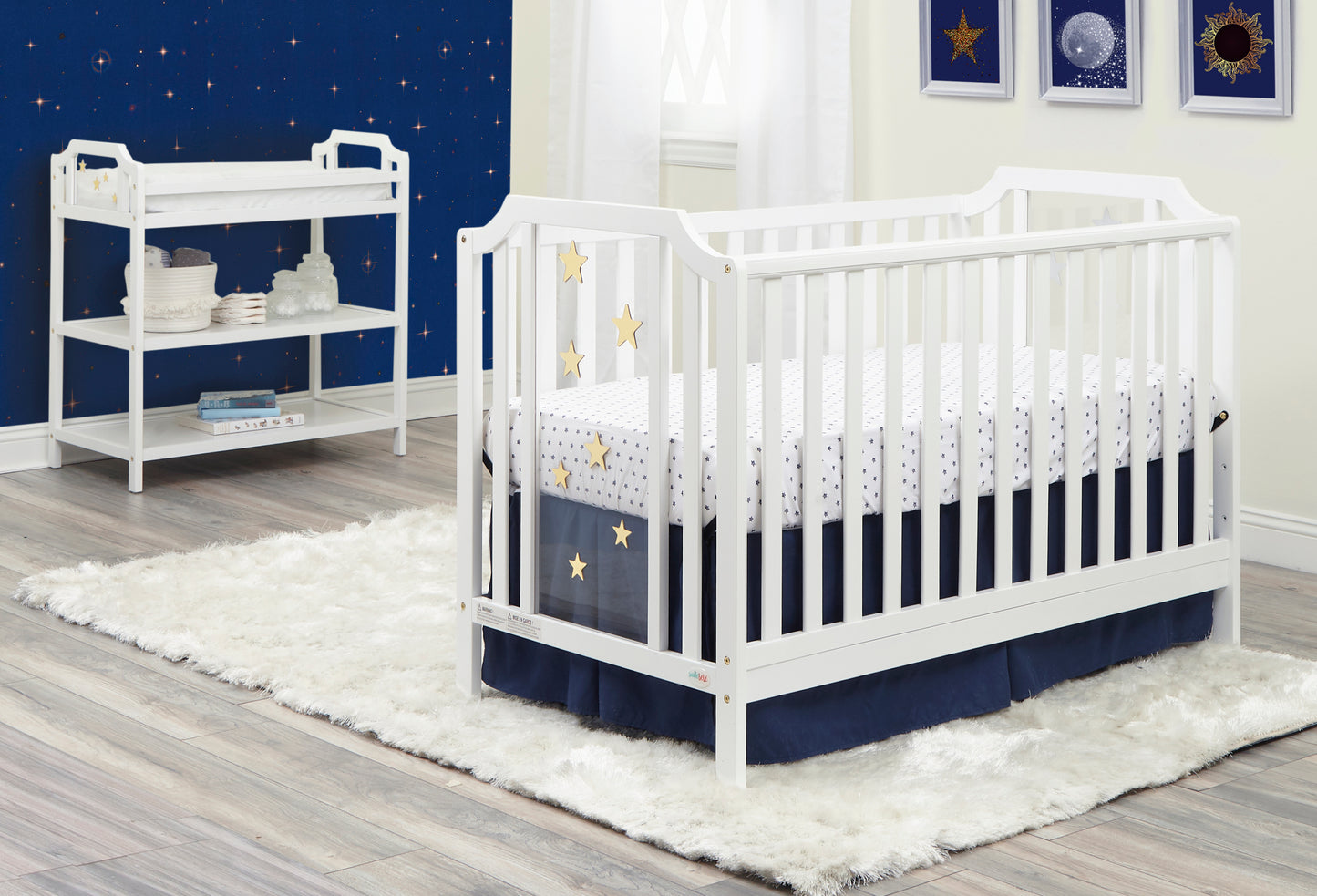 Semiocthome Celeste 3-in-1 Convertible Island Crib White