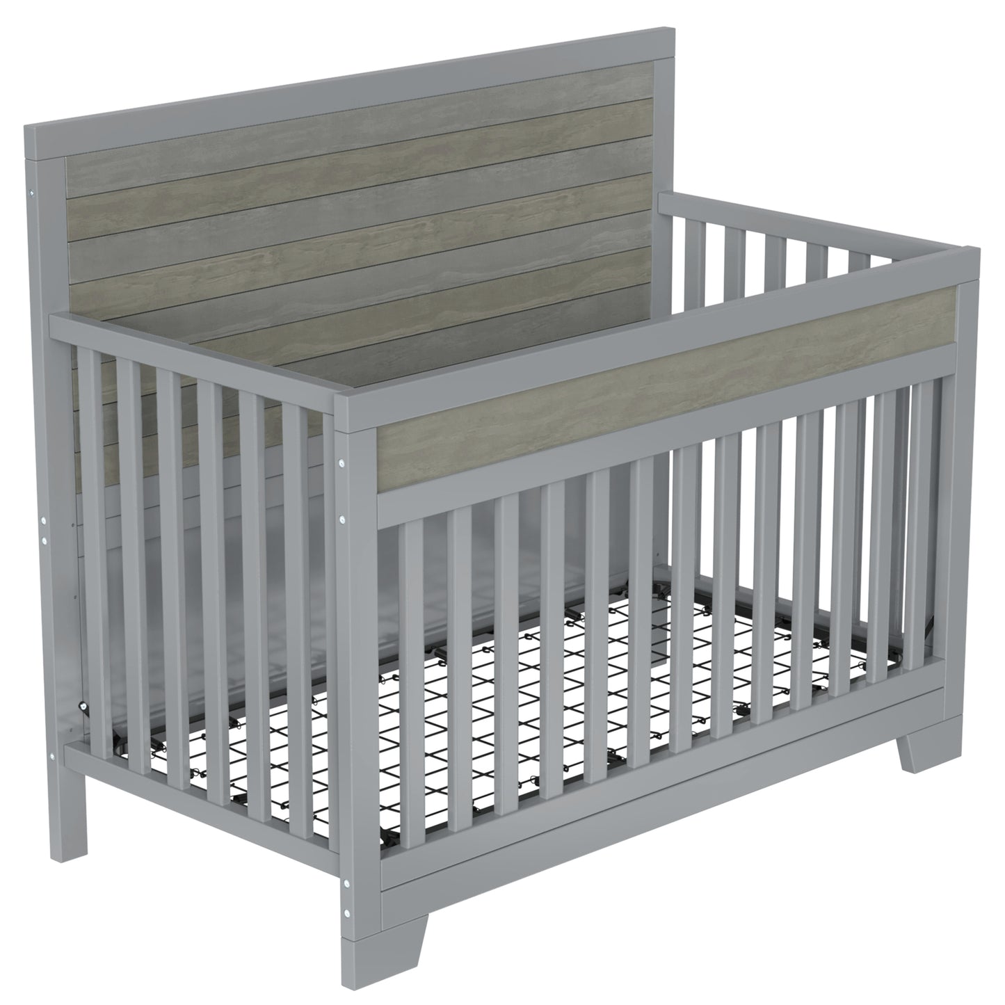 Semiocthome Certified Baby Safe Crib, Pine Solid Wood, Non-Toxic Finish, Gray