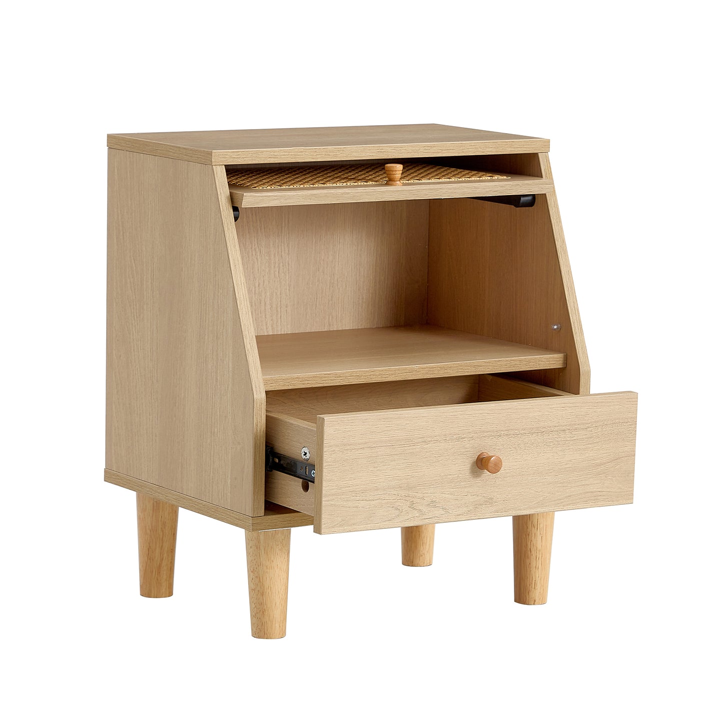 Modern simple storage cabinet bedside cabinet rattan bedside cabinet Small household furniture bedside table