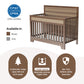 Semiocthome Certified Baby Safe Crib, Pine Solid Wood, Non-Toxic Finish, Brown