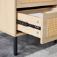 Modern simple storage cabinet MDF Board bedside cabinet rattan bedside cabinet Small household furniture bedside table