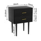 Smuxee Classic Nightstand with 2 Drawer Black Bedside Table for Bedrooms