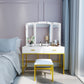 Smuxee Modern Dressing Table Set with 10 LED Lights and Mirror ,Black