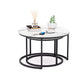 Modern Round Nesting Coffee Table Set 2pc Solid Metal Frame