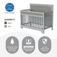 Semiocthome Certified Baby Safe Crib, Pine Solid Wood, Non-Toxic Finish, Gray