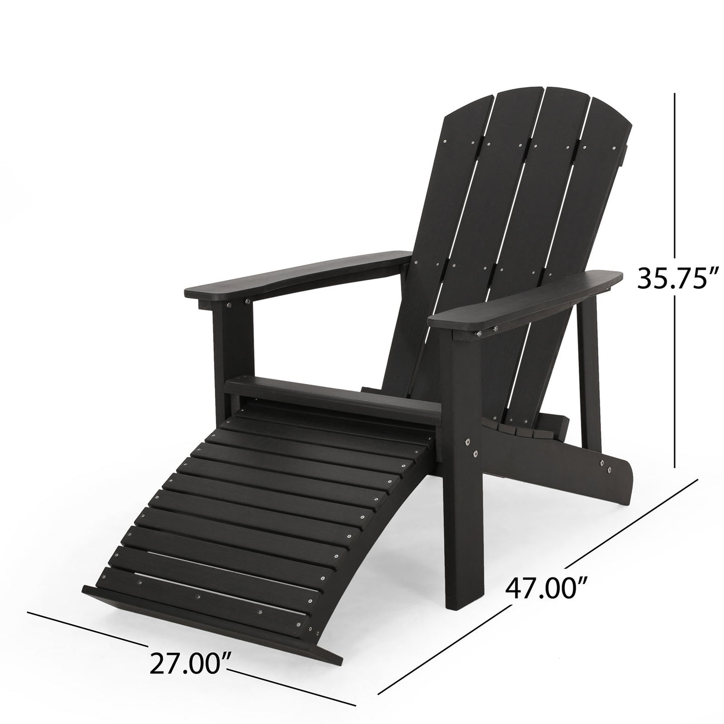 Smart FENDEE Foldable Wood Patio Chairs Set of 2 with Footrest