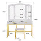 Semiocthome Modern White Vanity Tables Set for Bedroom with LED Lights
