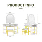 Semiocthome Modern White Vanity Tables Set for Bedroom with LED Lights