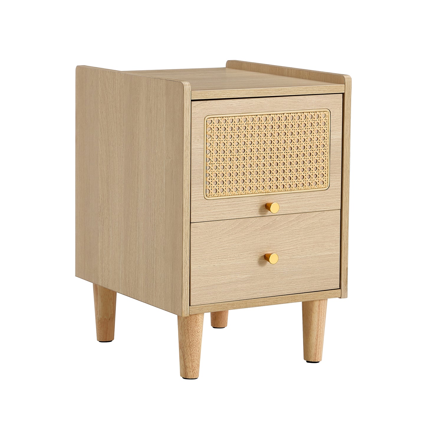 Modern simple storage cabinet MDF Board bedside cabinet rattan bedside cabinet Small household furniture bedside table