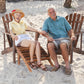 Outdoor Garden With Footstool Wooden Single Chair Carbonized Color